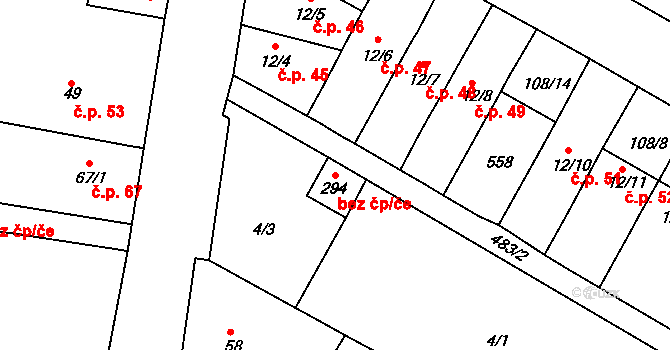Brňany 83831487 na parcele st. 294 v KÚ Brňany, Katastrální mapa