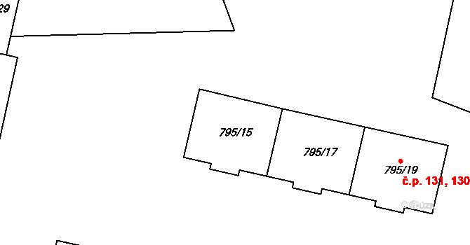 Šipší 130,131,132, Kutná Hora na parcele st. 795/15 v KÚ Sedlec u Kutné Hory, Katastrální mapa