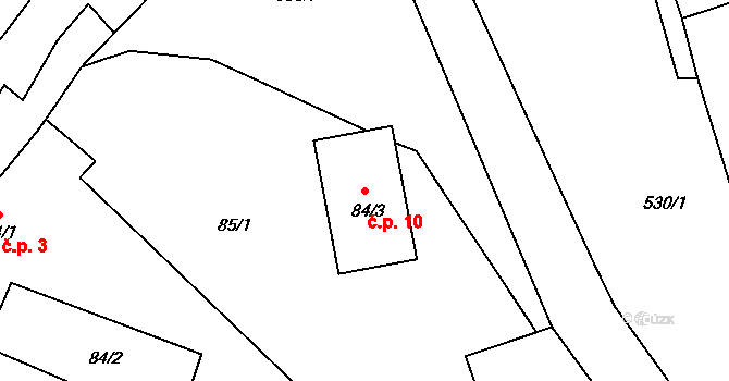 Nehvízdky 10, Nehvizdy na parcele st. 84/3 v KÚ Nehvizdy, Katastrální mapa