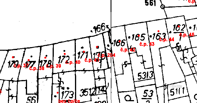 Cvikov I 204, Cvikov na parcele st. 170/1 v KÚ Cvikov, Katastrální mapa