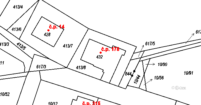 Straškov 178, Straškov-Vodochody na parcele st. 432 v KÚ Straškov, Katastrální mapa