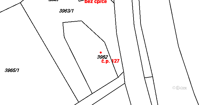 Podmoklice 127, Semily na parcele st. 3962 v KÚ Semily, Katastrální mapa