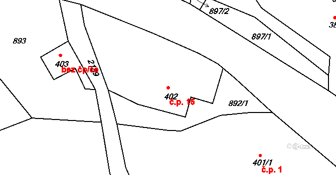 Staňkova Lhota 15, Sobotka na parcele st. 402 v KÚ Staňkova Lhota, Katastrální mapa
