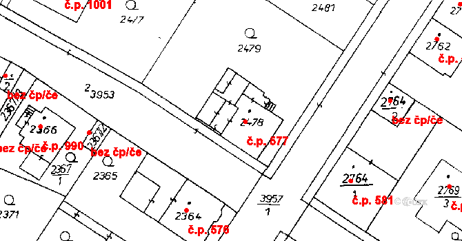 Poděbrady III 577, Poděbrady na parcele st. 2478 v KÚ Poděbrady, Katastrální mapa