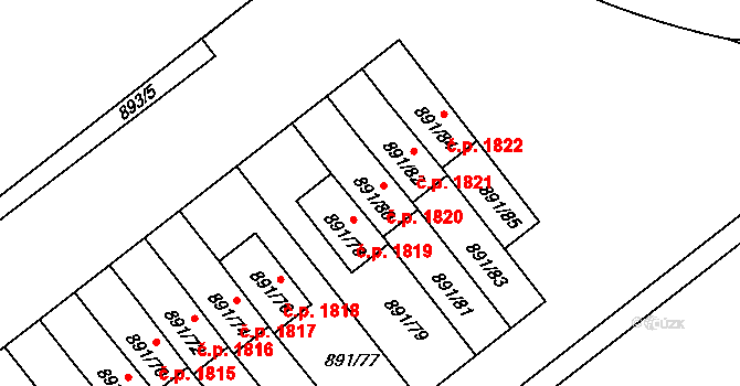 Krč 1820, Praha na parcele st. 891/80 v KÚ Krč, Katastrální mapa
