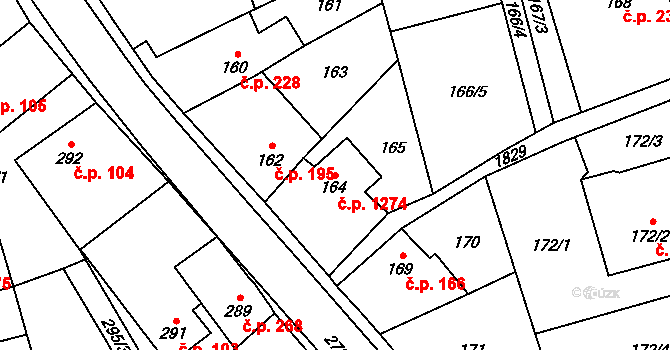 Kylešovice 1274, Opava na parcele st. 164 v KÚ Kylešovice, Katastrální mapa