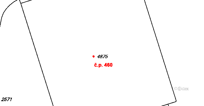 Kryblice 460, Trutnov na parcele st. 4875 v KÚ Trutnov, Katastrální mapa