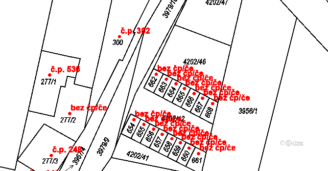 Lenešice 40011488 na parcele st. 663 v KÚ Lenešice, Katastrální mapa