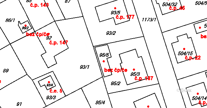 Meclov 43182488 na parcele st. 95/5 v KÚ Meclov, Katastrální mapa