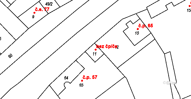 Dlouhá Loučka 47157488 na parcele st. 11 v KÚ Plinkout, Katastrální mapa