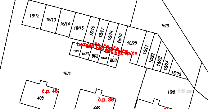 Hrotovice 98738488 na parcele st. 1073 v KÚ Hrotovice, Katastrální mapa