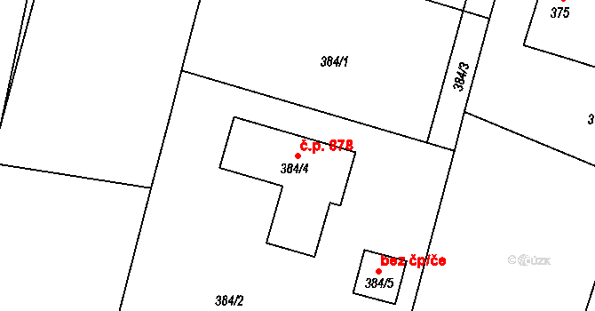 Skřečoň 878, Bohumín na parcele st. 384/4 v KÚ Skřečoň, Katastrální mapa