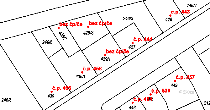 Lišov 100451489 na parcele st. 429/1 v KÚ Lišov, Katastrální mapa