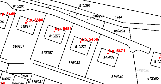 Proseč nad Nisou 5456, Jablonec nad Nisou na parcele st. 810/273 v KÚ Proseč nad Nisou, Katastrální mapa