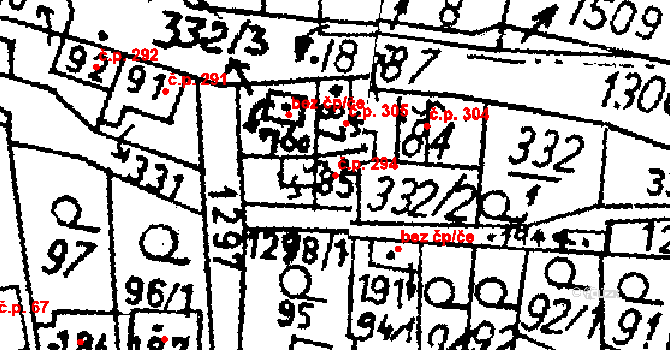 Jablonné v Podještědí 294 na parcele st. 85 v KÚ Jablonné v Podještědí, Katastrální mapa