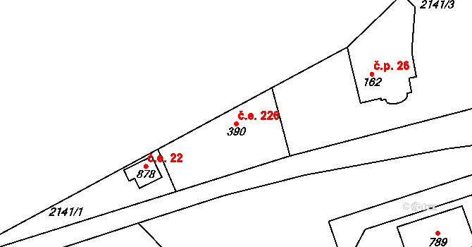 Nespeky 226 na parcele st. 390 v KÚ Nespeky, Katastrální mapa