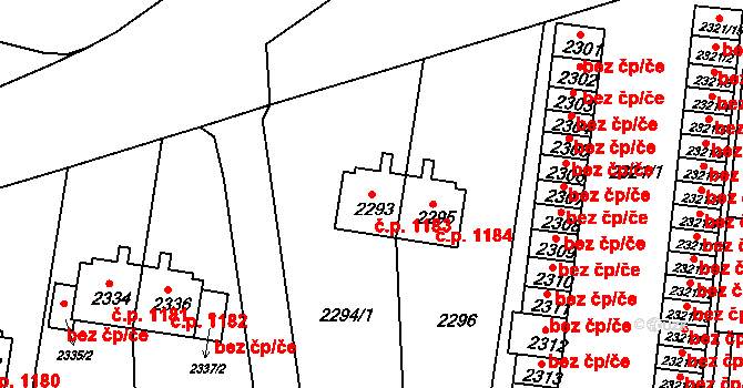 Sokolov 1183 na parcele st. 2293 v KÚ Sokolov, Katastrální mapa
