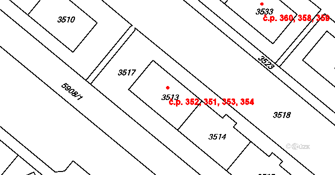 Liberec V-Kristiánov 351,352,353,354, Liberec na parcele st. 3514 v KÚ Liberec, Katastrální mapa
