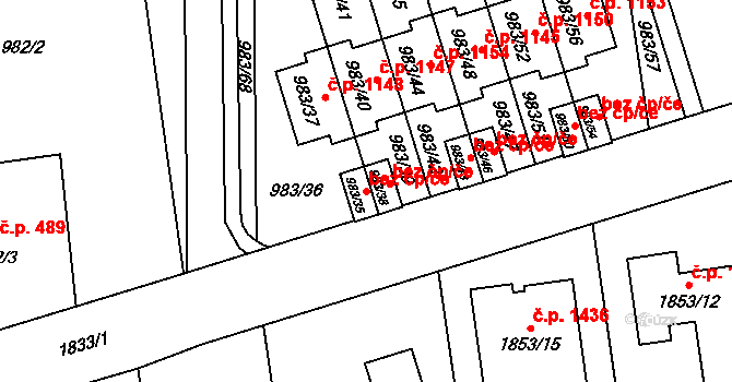 Opava 38099489 na parcele st. 983/35 v KÚ Kylešovice, Katastrální mapa