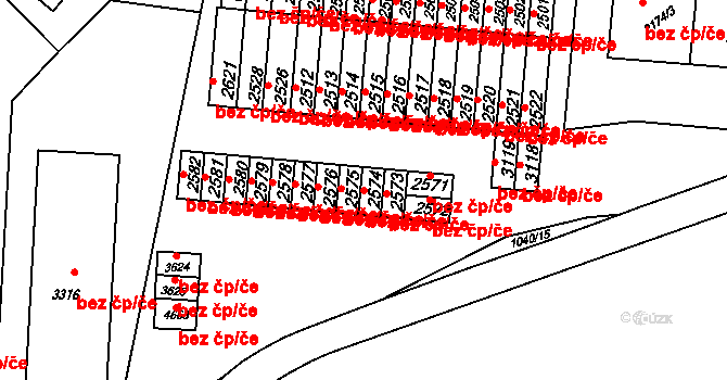 Rožnov pod Radhoštěm 39552489 na parcele st. 2574 v KÚ Rožnov pod Radhoštěm, Katastrální mapa