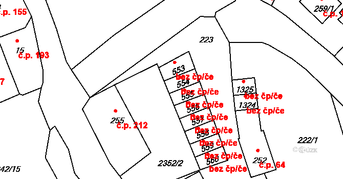 Hroznětín 39656489 na parcele st. 554 v KÚ Hroznětín, Katastrální mapa