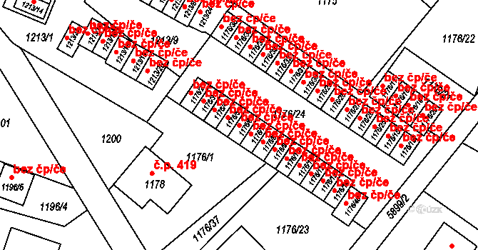Liberec 40818489 na parcele st. 1176/6 v KÚ Liberec, Katastrální mapa