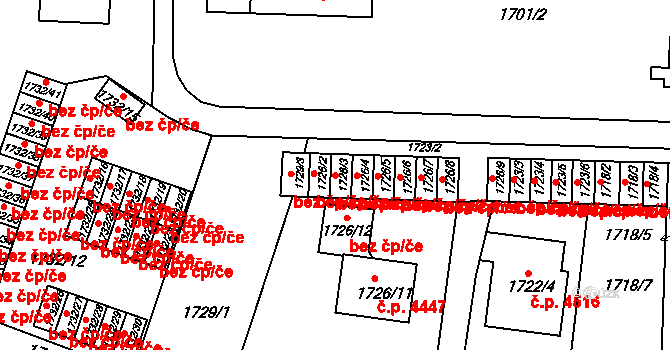 Prostějov 41171489 na parcele st. 1726/3 v KÚ Prostějov, Katastrální mapa
