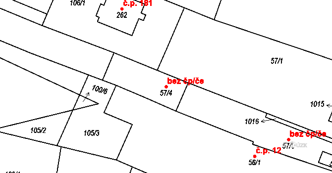 Tuněchody 41692489 na parcele st. 57/4 v KÚ Tuněchody, Katastrální mapa