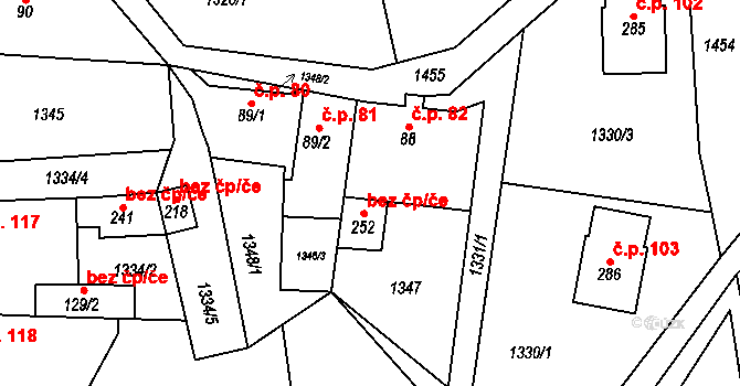Telnice 41987489 na parcele st. 252 v KÚ Varvažov u Telnice, Katastrální mapa