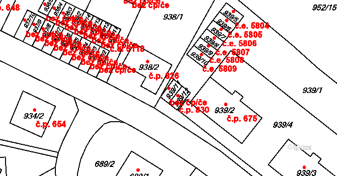 Ústí nad Labem 42774489 na parcele st. 939/11 v KÚ Bukov, Katastrální mapa