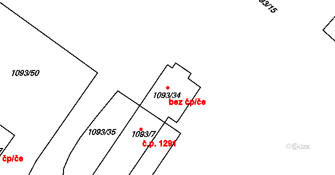 Svatobořice-Mistřín 43659489 na parcele st. 1093/34 v KÚ Mistřín, Katastrální mapa