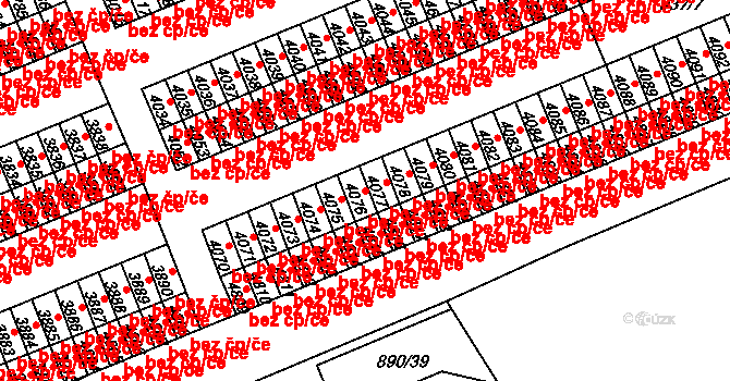 Kroměříž 45007489 na parcele st. 4076 v KÚ Kroměříž, Katastrální mapa