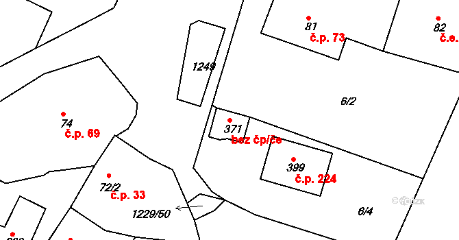 Ejpovice 47096489 na parcele st. 371 v KÚ Ejpovice, Katastrální mapa