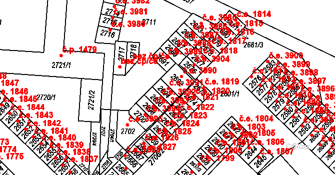 Město 3991, Havířov na parcele st. 2694 v KÚ Havířov-město, Katastrální mapa