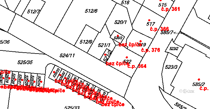 Ústí nad Labem 50353489 na parcele st. 521/2 v KÚ Krásné Březno, Katastrální mapa