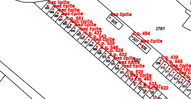 Rokytnice 529 na parcele st. 499 v KÚ Rokytnice u Přerova, Katastrální mapa