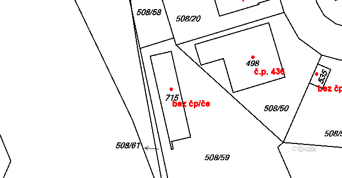 Libice nad Cidlinou 94777489 na parcele st. 715 v KÚ Libice nad Cidlinou, Katastrální mapa