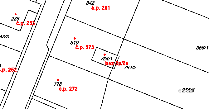 Sedlice 95506489 na parcele st. 784/1 v KÚ Sedlice u Blatné, Katastrální mapa