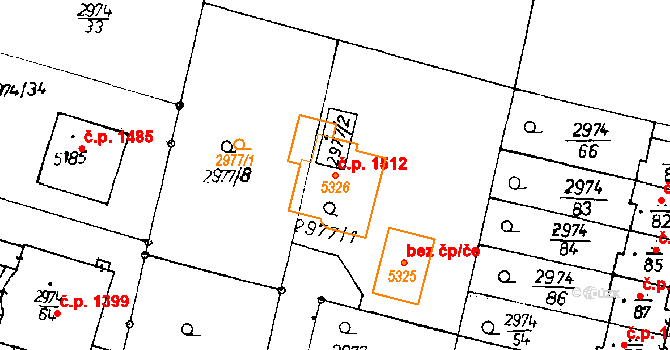 Poděbrady III 1512, Poděbrady na parcele st. 5326 v KÚ Poděbrady, Katastrální mapa