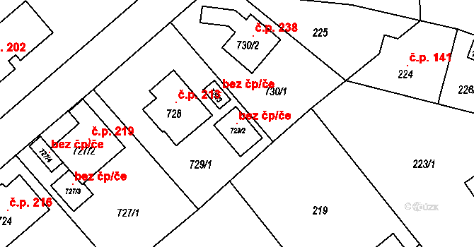 Polnička 115740490 na parcele st. 729/2 v KÚ Polnička, Katastrální mapa