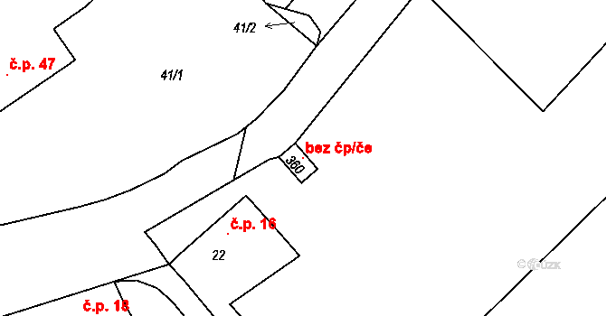 Obora 120472490 na parcele st. 360 v KÚ Obora u Kaznějova, Katastrální mapa