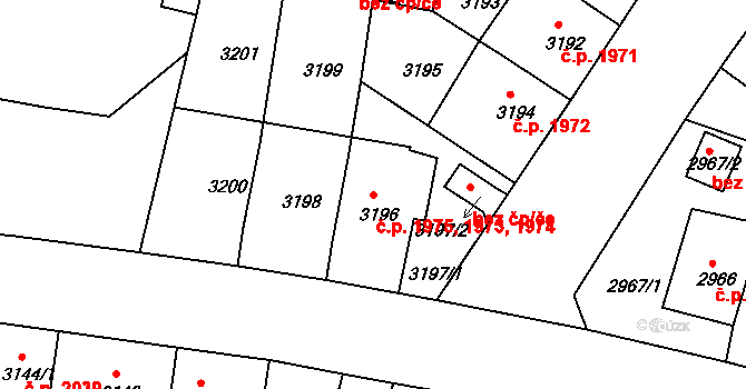 Žižkov 1973,1974,1975, Praha na parcele st. 3200 v KÚ Žižkov, Katastrální mapa