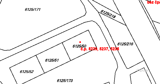 Chomutov 5237,5238,5239 na parcele st. 6125/50 v KÚ Chomutov I, Katastrální mapa