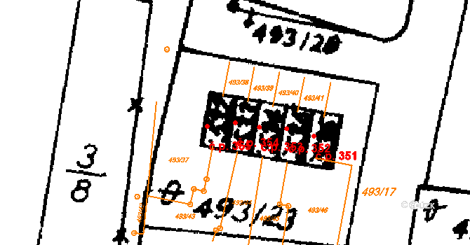 Nasavrky 354 na parcele st. 533 v KÚ Nasavrky, Katastrální mapa