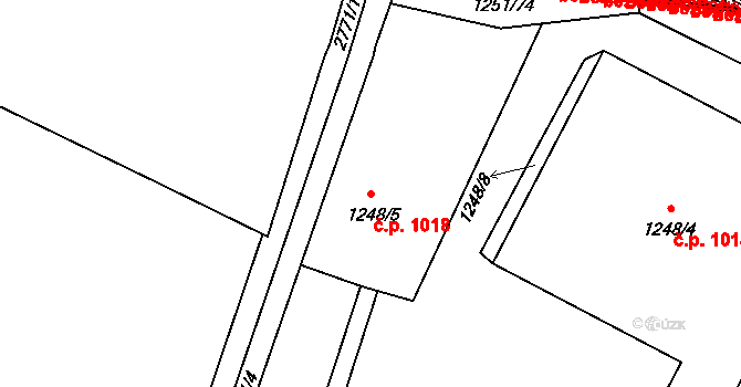 Dobruška 1018 na parcele st. 1248/5 v KÚ Dobruška, Katastrální mapa