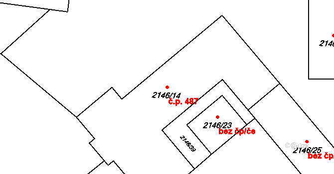 Horní Benešov 487 na parcele st. 2146/14 v KÚ Horní Benešov, Katastrální mapa