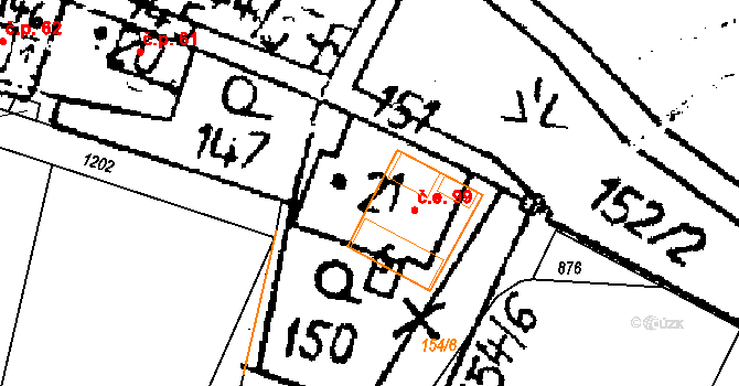 Dolní Rokytá 102, Rokytá na parcele st. 21 v KÚ Dolní Rokytá, Katastrální mapa