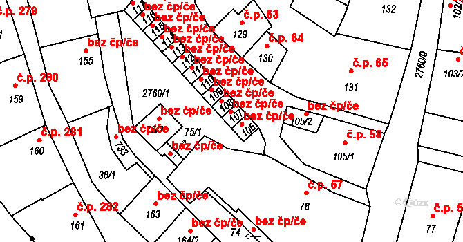 Horažďovice 38819490 na parcele st. 107 v KÚ Horažďovice, Katastrální mapa