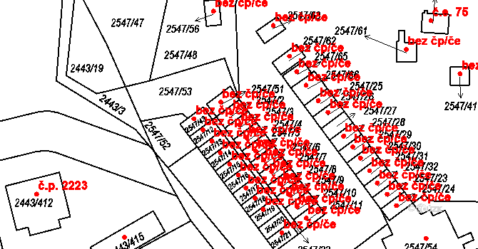 Roztoky 39612490 na parcele st. 2547/3 v KÚ Roztoky u Prahy, Katastrální mapa