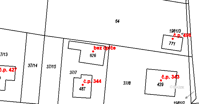 Sedlice 40745490 na parcele st. 626 v KÚ Sedlice u Blatné, Katastrální mapa